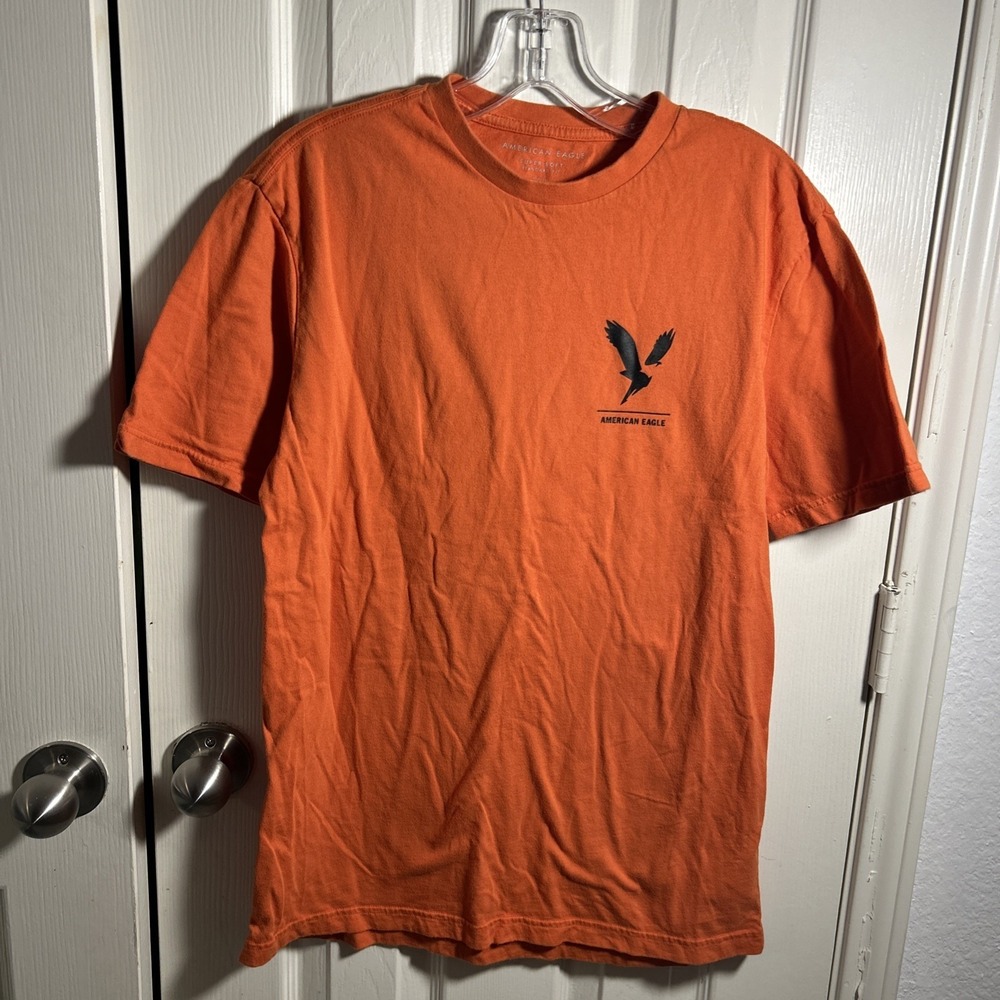 AMERICAN EAGLE Super Soft Standard‎ Fit T SHIRT Standard Fit, Orange Size Small